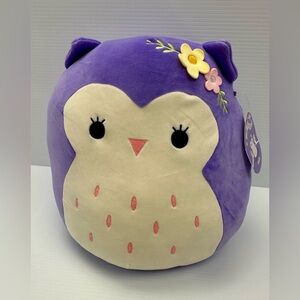 Squishmallows Purple Floral Owl Plush - Cream Face